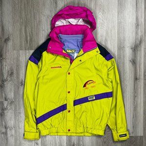Vintage CFJM96 Ski 1991 Nat Lacen Dermoflex Green Large Winter Jacket With Hood